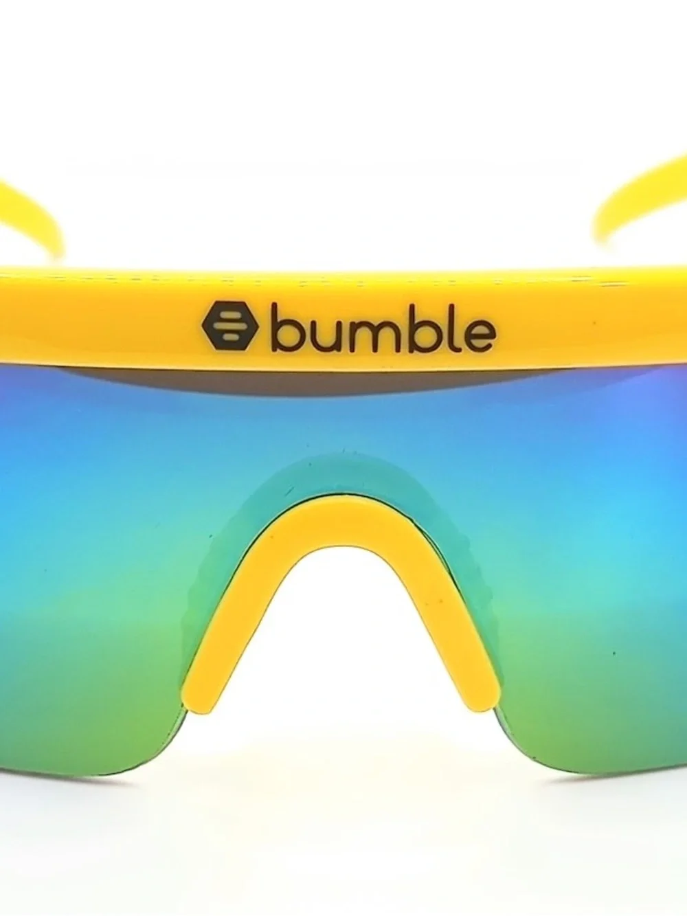 Bumble Yellow Shield Sunglasses for Men - Yellow Frame, Mirrored Lens - Picture 7 of 8